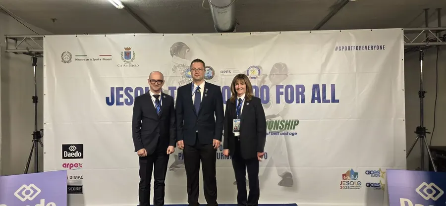 Three IITA officials at the Taekwondo For All championship in Jesolo, Italy